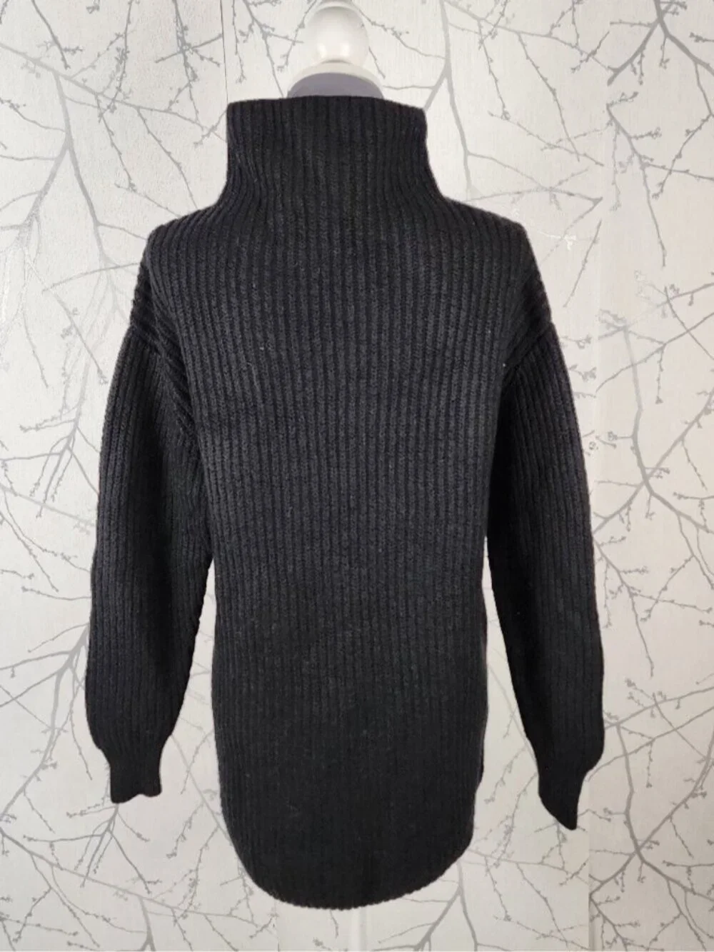 Wilfred Black Merino Wool Montpellier Mockneck Sweater Dress